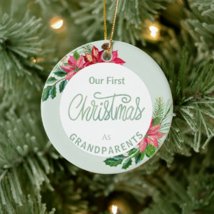 First Christmas as Grandparents Ceramic Ornament