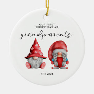 First Christmas as Grandparents Christmas family  Ceramic Ornament
