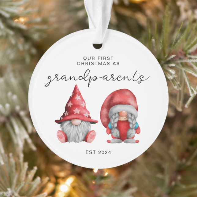 First Christmas as Grandparents Christmas family  Ornament (Tree)