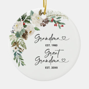 First Christmas as Great Grandmother Gift Ceramic Ceramic Ornament