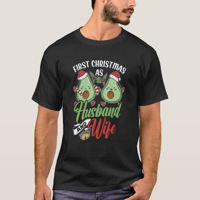 First Christmas As Husband And Wife Couple Married T-Shirt (Front)