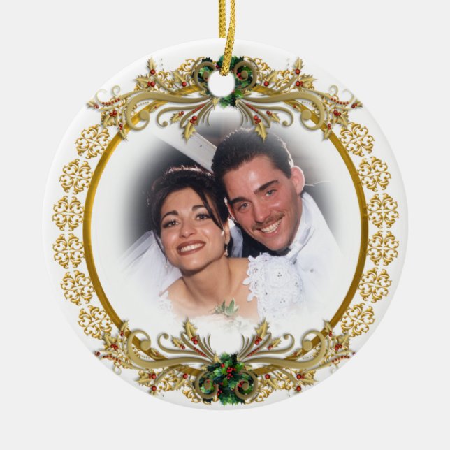 First Christmas as husband and wife ornament (Front)