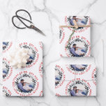 First Christmas as Mr and Mrs black wreath photo Wrapping Paper Sheet<br><div class="desc">Our first Christmas as Mr and Mrs black wreath newly-weds photo Wrapping Paper Sheets. Personalise it with your photo.</div>