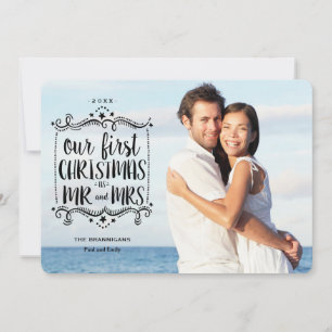 First Christmas as Mr and Mrs Holiday Photo Card