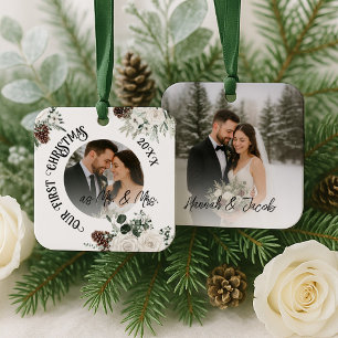 First Christmas as Mr. and Mrs. Metal Tree Decoration