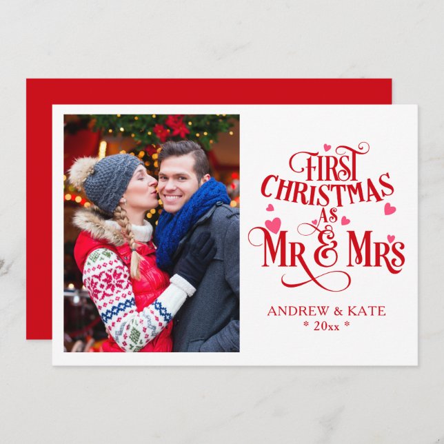 First Christmas As Mr And Mrs Personalised Photo (Front/Back)