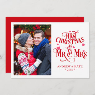 First Christmas As Mr And Mrs Personalised Photo