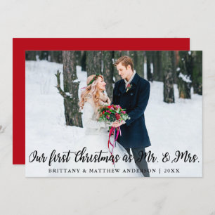 First Christmas as Mr. and Mrs. Photo Red Card