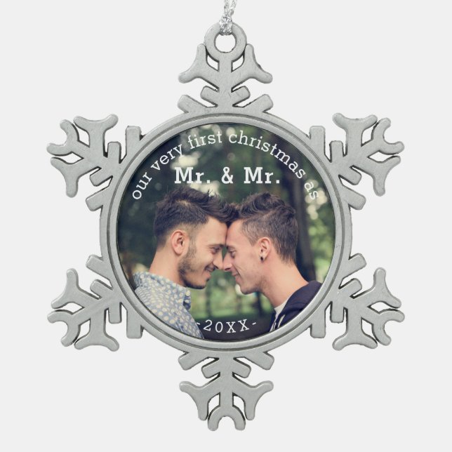 First Christmas as Mr & Mr Keepsake Ornament (Front)