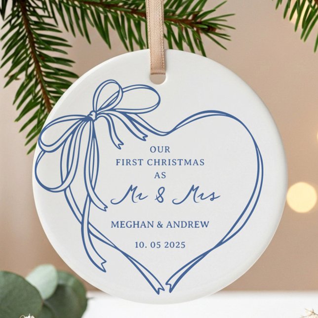 First Christmas As Mr. & Mrs. Ceramic Ornament (Creator Uploaded)