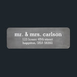 First Christmas as Mr. & Mrs. Chalkboard | Return Address Label<br><div class="desc">The First Christmas as Mr. & Mrs. Chalkboard holiday collection features a background of perfectly worn chalkboard. Perfect for a newlywed Christmas card or wedding announcement,  personalise these address labels with your name and address. Coordinating products by Spaces For Faces also available.</div>