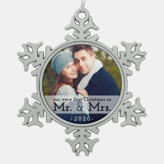 First Christmas as Mr & Mrs Keepsake Ornament (Front)