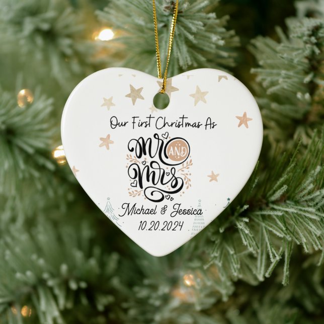 First Christmas as Mr & Mrs Ornament Newlywed Gift (Tree)