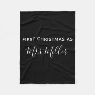 First Christmas As Mrs D Name Fleece Blanket