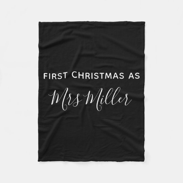 First Christmas As Mrs D Name  Fleece Blanket (Front)