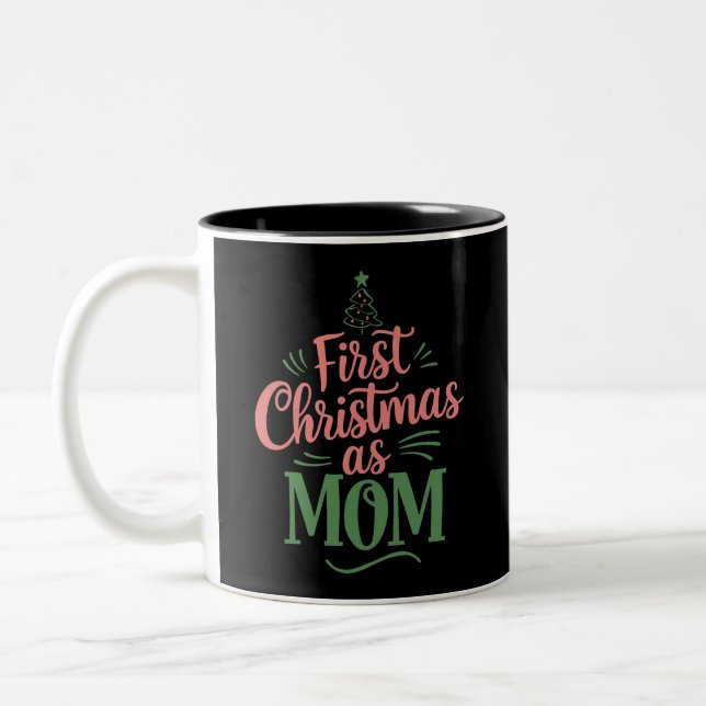 First Christmas As Mum Matching Christmas  Two-Tone Coffee Mug (Left)