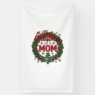 First Christmas As Mum Pine Wreath Tree Banner