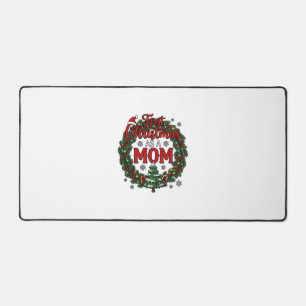 First Christmas As Mum Pine Wreath Tree Desk Mat