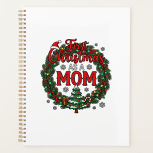 First Christmas As Mum Pine Wreath Tree Planner