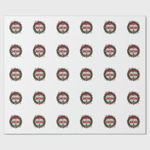 First Christmas As Mum Pine Wreath Tree Wrapping Paper