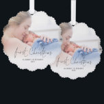 First Christmas as Mummy Name Year Photo Tree Decoration Card<br><div class="desc">First Christmas as Mummy Name Year Photo. An all-in-one ornament and card to warm new mum’s heart, with your favourite photo of them both and first Christmas in an informal set script. The rest of the text you can easily personalise. The same design is on both sides and will update...</div>