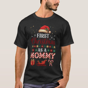 First Christmas As Mummy Santa Hat Sleigh T-Shirt