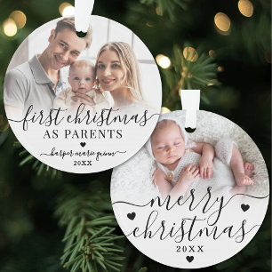 First Christmas As Parents Baby 2 Photo Ornament