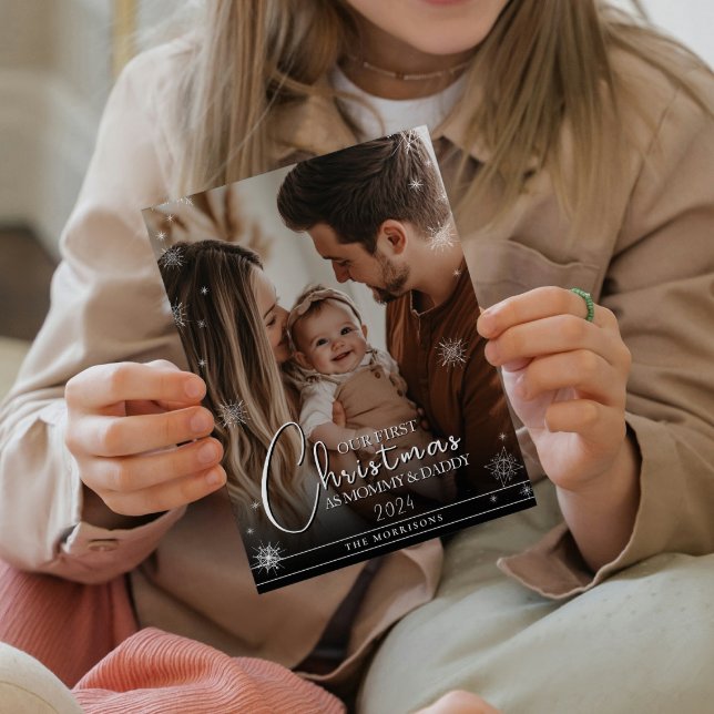 First Christmas as Parents Custom Photo Holiday Card (Creator Uploaded)