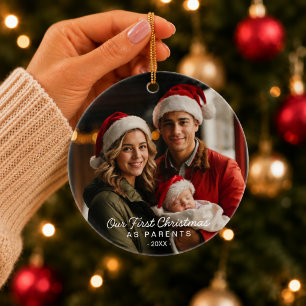 First Christmas as Parents for New Mum and Dad Ceramic Ornament