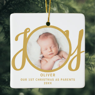 First Christmas As Parents Photo Keepsake Ceramic Ornament