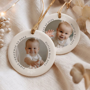 First Christmas as Pops 2 Photo Personalised Ceramic Ornament