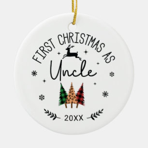 First Christmas As Uncle Photo Ceramic Ornament