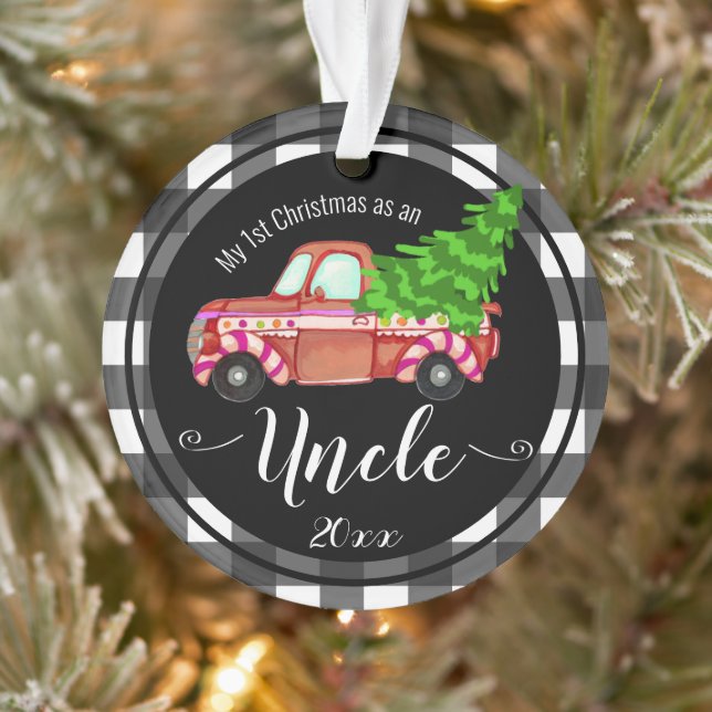 First Christmas as Uncle Red Truck Ornament (Tree)