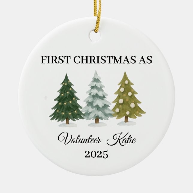 First Christmas as volunteer, volunteer Ornament (Front)