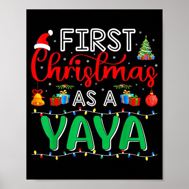 First Christmas As Yaya Family Matching New Yaya  Poster (Front)
