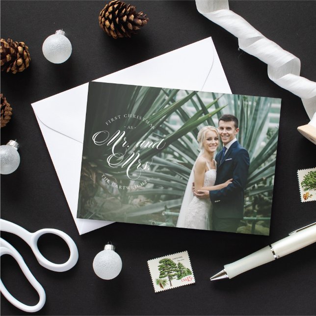 First Christmas asMr and Mrs Holiday Photo Card (Creator Uploaded)