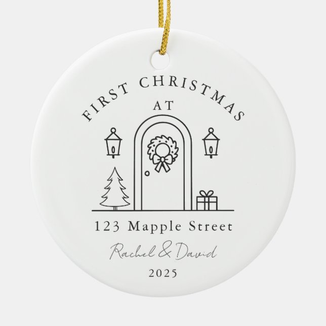 First Christmas at Our New Home – Front Door Ceramic Ornament (Front)