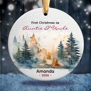First Christmas auntie and uncle cute Ceramic Ornament