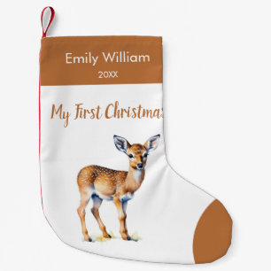 First Christmas baby deer Small Christmas Stocking