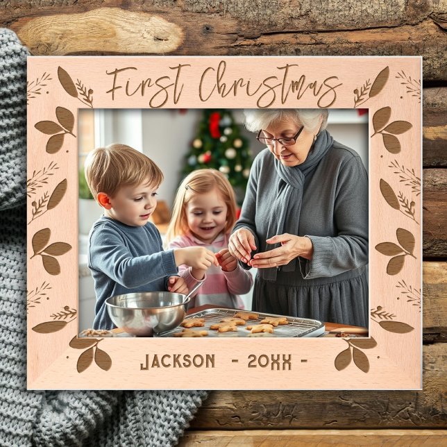 First Christmas Baby Name Etched Frames (Creator Uploaded)
