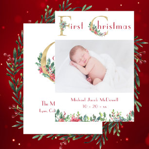 First Christmas, Baby Photo Announcement