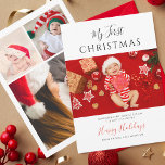 First Christmas Baby Photo Collage Holiday Card<br><div class="desc">Celebrate the joy of your little one's first Christmas with our personalised Baby's First Christmas Photo Collage Greetings Card! Capture the magical moments of your baby's journey through their first year in a heartwarming collage that highlights those precious smiles, adorable giggles, and charming milestones. Easily add a curated selection of...</div>