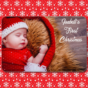 First Christmas Baby's Personalise Photo Gift 4x6 Magnet