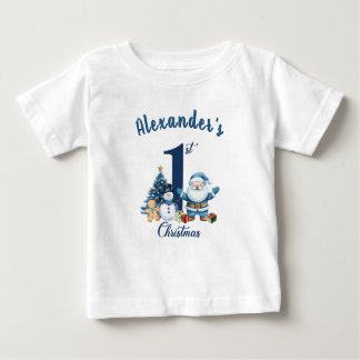 First Christmas Blue Santa Baby T-Shirt