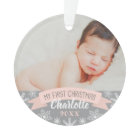 First Christmas Blush Pink Baby Girl Photo