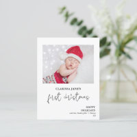 First Christmas Calligraphy Photo Postcard