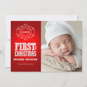 First Christmas Card with Personalised Picture