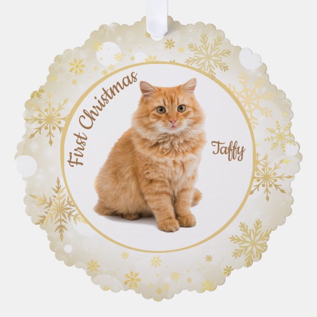 First Christmas Cat Pet Ornament (Front)