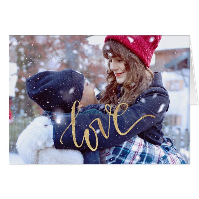 First Christmas Couple Photo Christmas Card (Front Horizontal)