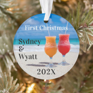First Christmas Couple's Keepsake Tropical Drinks Ornament